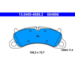 Jeu de plaquettes de frein ATE 13.0460-4886.2, avant