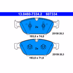 Jeu de plaquettes de frein ATE 13.0460-7334.2, avant