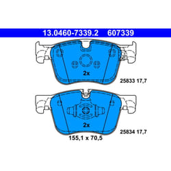 Jeu de plaquettes de frein ATE 13.0460-7339.2, avant