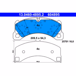 Jeu de plaquettes de frein ATE 13.0460-4895.2, avant