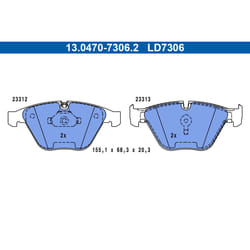 Jeu de plaquettes de frein ATE Ceramic ATE 13.0470-7306.2