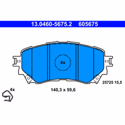Jeu de plaquettes de frein ATE 13.0460-5675.2, avant