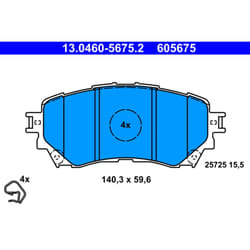Jeu de plaquettes de frein ATE 13.0460-5675.2, avant