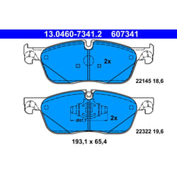 Jeu de plaquettes de frein ATE 13.0460-7341.2, avant