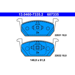Jeu de plaquettes de frein ATE 13.0460-7335.2, avant