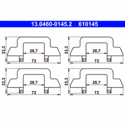 Kit d'accessoires, plaquette de frein ATE 13.0460-0145.2