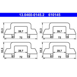 Kit d'accessoires, plaquette de frein ATE 13.0460-0145.2