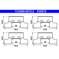 Kit d'accessoires, plaquette de frein ATE 13.0460-0512.2