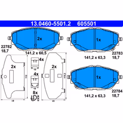 Jeu de plaquettes de frein ATE 13.0460-5501.2, avant