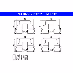 Kit d'accessoires, plaquette de frein ATE 13.0460-0515.2