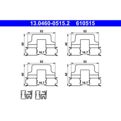 Kit d'accessoires, plaquette de frein ATE 13.0460-0515.2