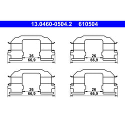 Kit d'accessoires, plaquette de frein ATE 13.0460-0504.2