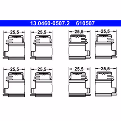 Kit d'accessoires, plaquette de frein ATE 13.0460-0507.2