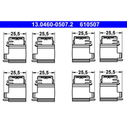 Kit d'accessoires, plaquette de frein ATE 13.0460-0507.2