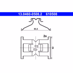 Kit d'accessoires, plaquette de frein ATE 13.0460-0508.2