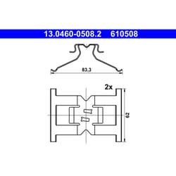 Kit d'accessoires, plaquette de frein ATE 13.0460-0508.2