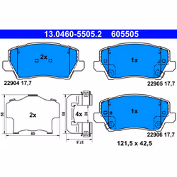 Jeu de plaquettes de frein ATE 13.0460-5505.2, avant