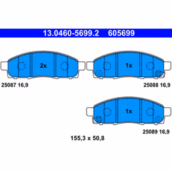 Jeu de plaquettes de frein ATE 13.0460-5699.2, avant