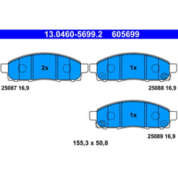 Jeu de plaquettes de frein ATE 13.0460-5699.2, avant