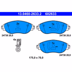 Jeu de plaquettes de frein ATE 13.0460-2633.2, avant