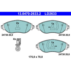 Jeu de plaquettes de frein ATE 13.0470-2633.2, avant, Céramique
