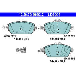 Jeu de plaquettes de frein ATE 13.0470-9003.2, avant, Céramique