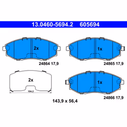 Jeu de plaquettes de frein ATE 13.0460-5694.2, avant