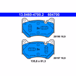 Jeu de plaquettes de frein ATE 13.0460-4700.2, avant