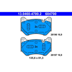 Jeu de plaquettes de frein ATE 13.0460-4700.2, avant