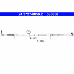 Câble de frein à main ATE 24.3727-0856.2