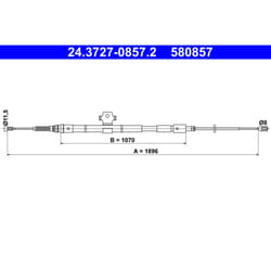 Câble de frein à main ATE 24.3727-0857.2