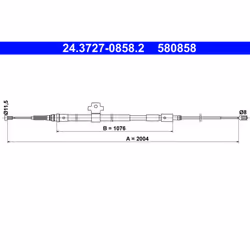 Câble de frein à main ATE 24.3727-0858.2