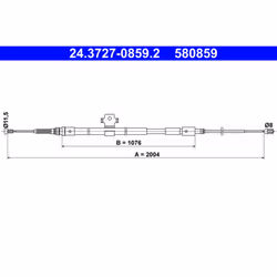 Câble de frein à main ATE 24.3727-0859.2