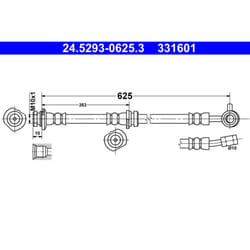 Flexible de frein ATE 24.5293-0625.3, droite