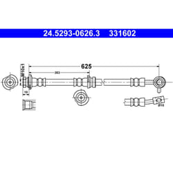 Flexible de frein ATE 24.5293-0626.3, gauche