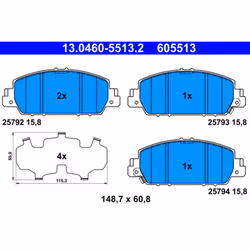Jeu de plaquettes de frein ATE 13.0460-5513.2, avant