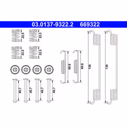 Kit d'accessoires, mâchoires de frein ATE 03.0137-9322.2
