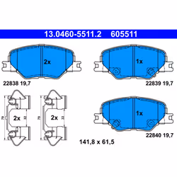 Jeu de plaquettes de frein ATE 13.0460-5511.2, avant