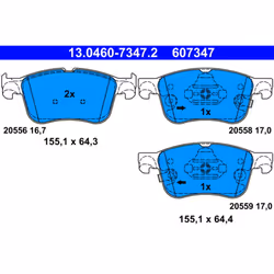 Jeu de plaquettes de frein ATE 13.0460-7347.2, avant
