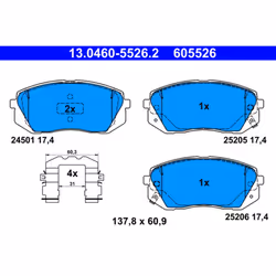 Jeu de plaquettes de frein ATE 13.0460-5526.2, avant