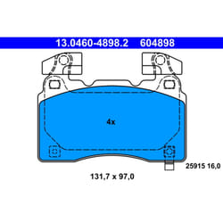 Jeu de plaquettes de frein ATE 13.0460-4898.2, avant
