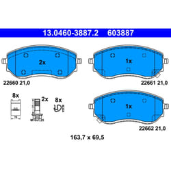 Jeu de plaquettes de frein ATE 13.0460-3887.2, avant