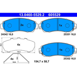Jeu de plaquettes de frein ATE 13.0460-5529.2, avant