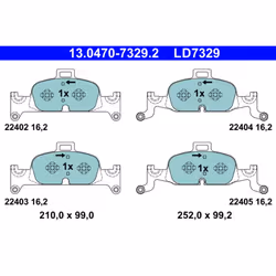 Jeu de plaquettes de frein ATE 13.0470-7329.2, avant, Céramique