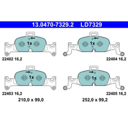 Jeu de plaquettes de frein ATE 13.0470-7329.2, avant, Céramique