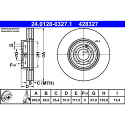Disque de frein ATE 24.0128-0327.1