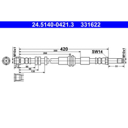 Flexible de frein ATE 24.5140-0421.3