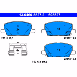 Jeu de plaquettes de frein ATE 13.0460-5527.2, avant
