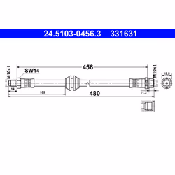 Flexible de frein ATE 24.5103-0456.3