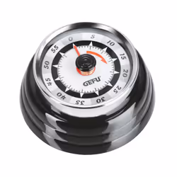 GEFU RETRO, Minuteur mécanique de cuisine, Noir, Rouge, Blanc, 60 min, Métal, 7,3 cm, 34 mm